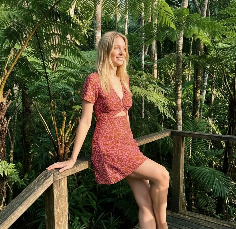 Free People Marsaille Mini Dress - Leopard Print Ruched Cutout - Size M - NWT
